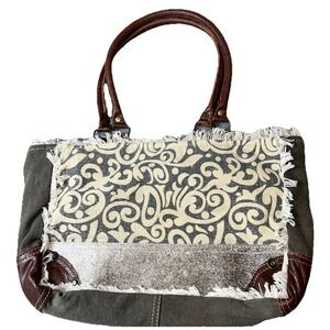 Myra Shoulder Bag Canvas With Leather Accent‎